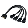 Cabo Adaptador Pwm, Para Cooler Fan 3 e 4 Pinos, Divisor 1 para 4 Saídas, Alimentação SATA (Fonte) 3