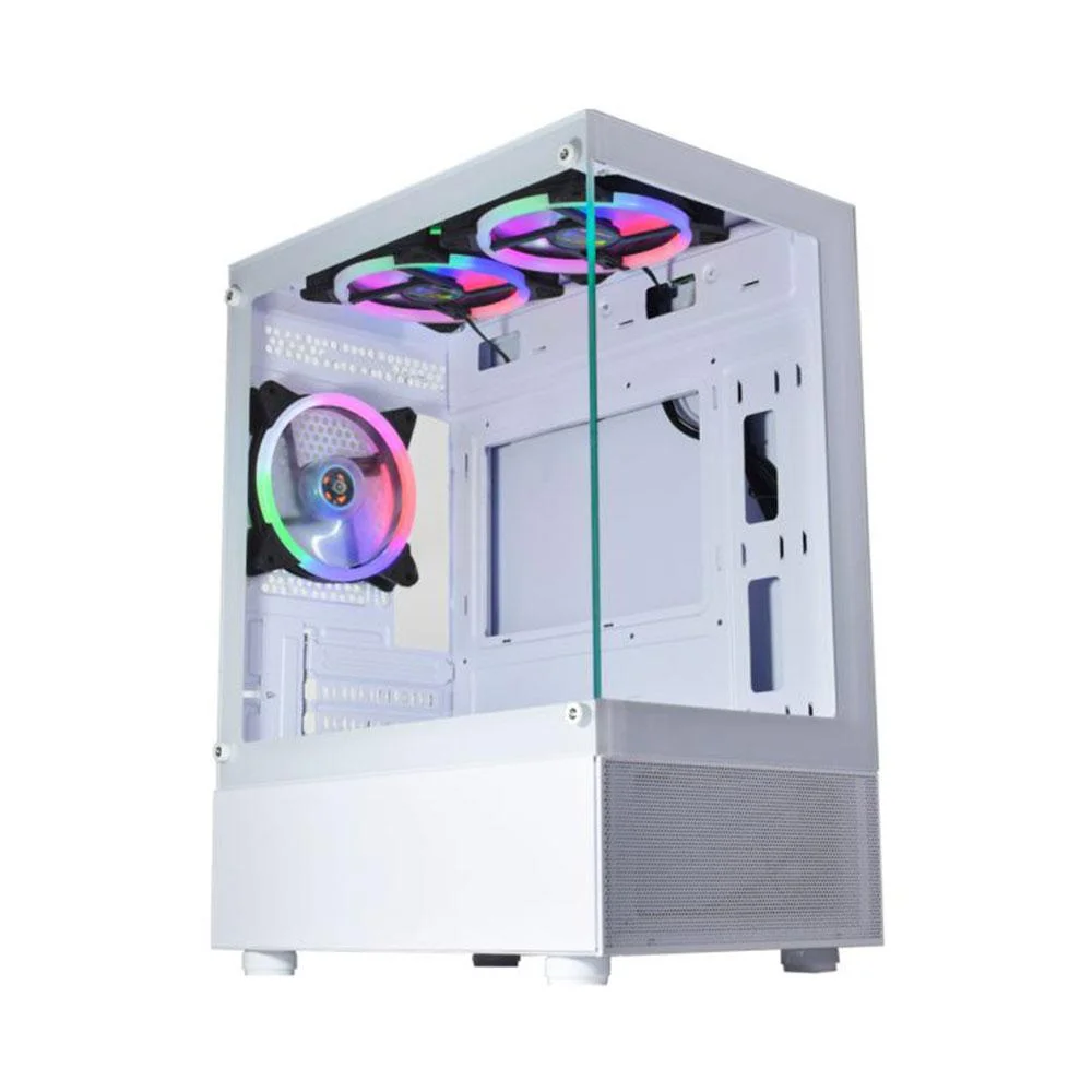 Imagem 3 de 5 do produto Gabinete Gamer K-mex Aquario Cg-w1tw Medusa Branco Micro Atx Sem Fan