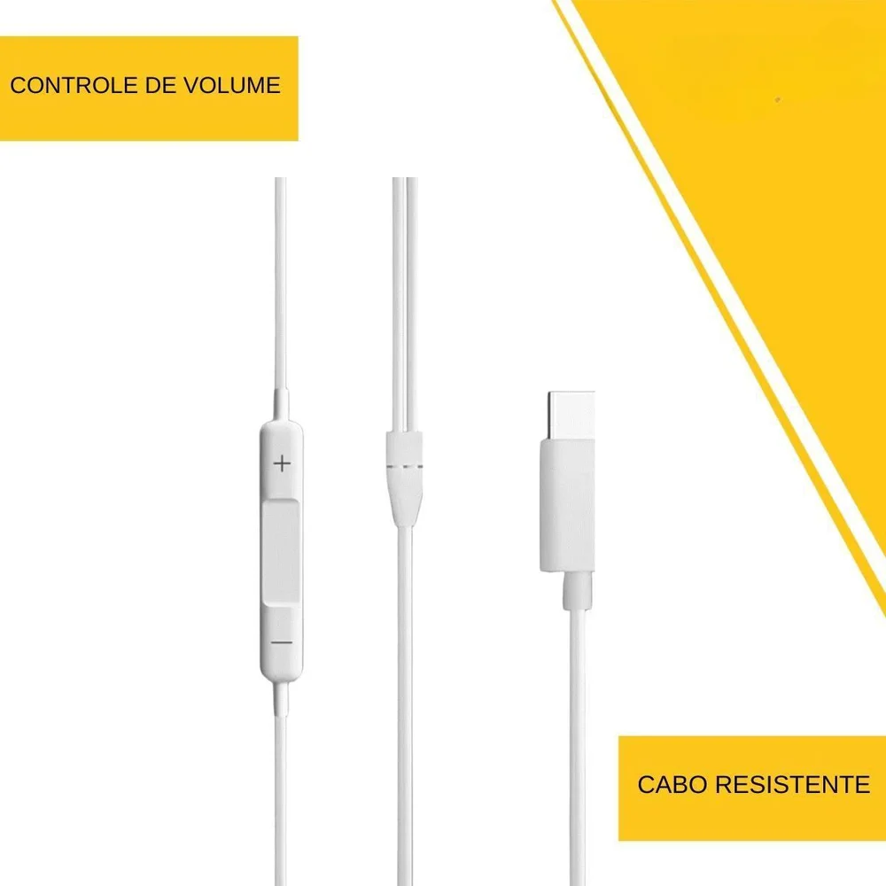 Imagem 2 de 5 do produto Fone De Ouvido Usb Tipo - C Fn593 Branco - Bright