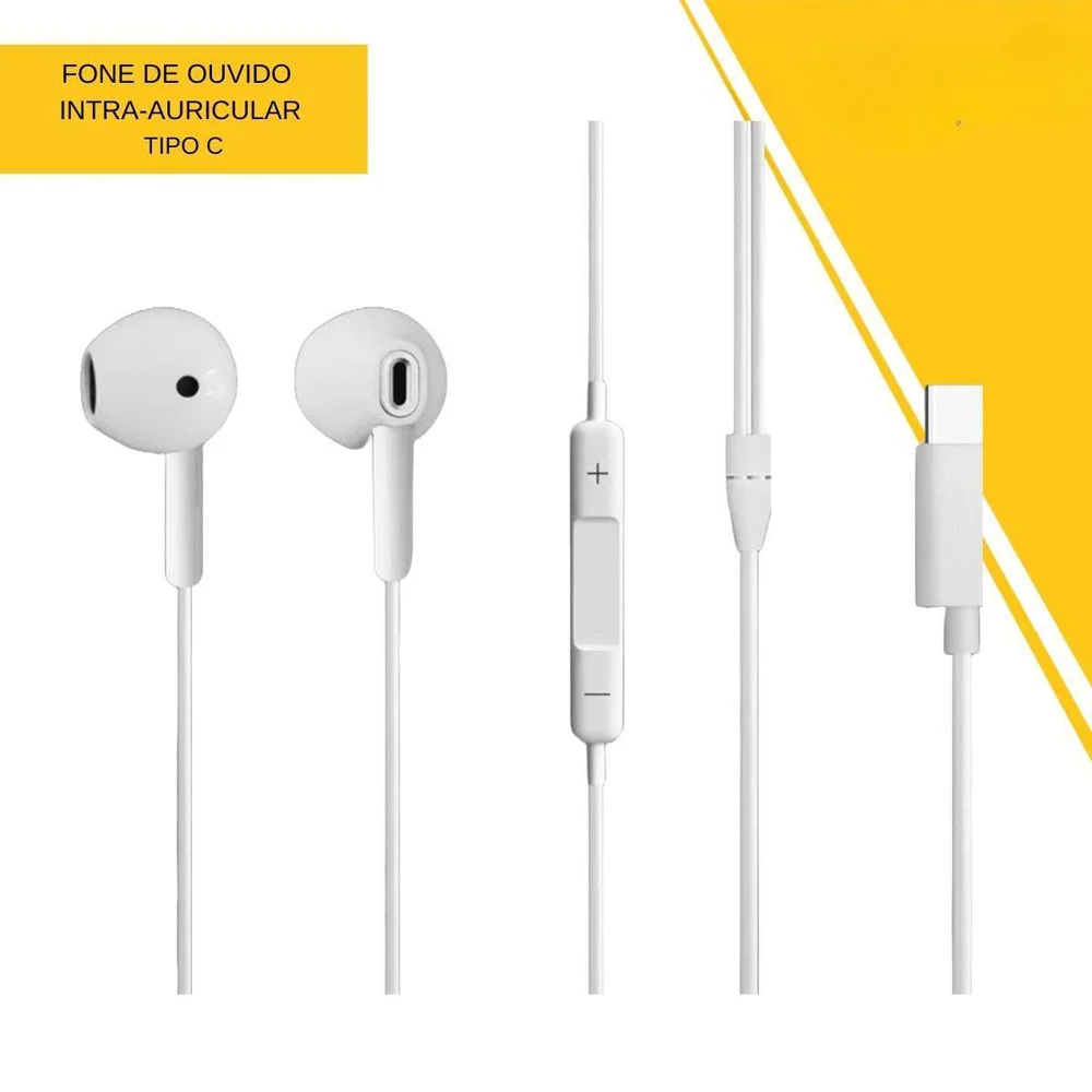 Imagem 5 de 5 do produto Fone De Ouvido Usb Tipo - C Fn593 Branco - Bright
