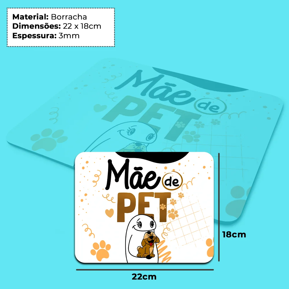 Mouse Pad Flork Mães - Mãe De Pet Cachorro - 22x18 Mouse Pad Flork Mães - Mãe De Pet Cachorro - 22x18
