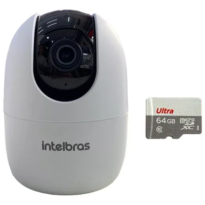 Câmera De Segurança Wifi Full Hd Im4 Intelbras + Cartão 64gb