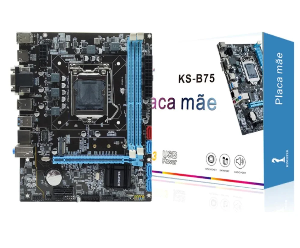 Placa Mãe LGA 1155 Chipset Intel B75 16gb Ddr3 Nvme M.2 Usb 3.0 HDMI 6