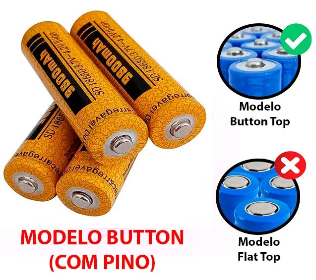 Kit 4 Pilhas Recarregáveis 18650 3.7v - 4.2v 9800mah | Bateria De Controle, Lanterna, Radios, Ferramenta