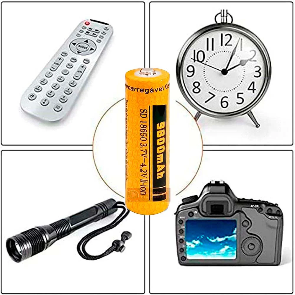 Kit 4 Pilhas Recarregáveis 18650 3.7v - 4.2v 9800mah | Bateria De Controle, Lanterna, Radios, Ferramenta