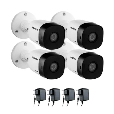 Kit 04 Câmeras De Segurança Vhl 1220 B G2 Hdcvi Full Hd 1080p Intelbras Com Fonte De Alimentação