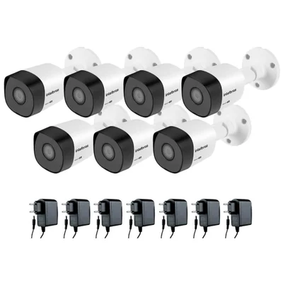 Kit 07 Câmeras De Segurança Hd 720p 1mp Vhd 3130 B G5 Intelbras Com Fonte Alimentação
