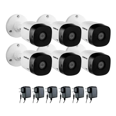 Kit 06 Câmeras De Segurança Vhl 1220 B G2 Hdcvi Full Hd 1080p Intelbras Com Fonte De Alimentação
