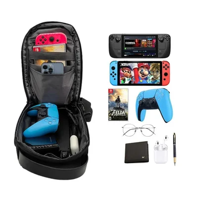 Bolsa Mochila Transporte Para Nintendo Switch Steam Deck Playstation Portal Case Preta