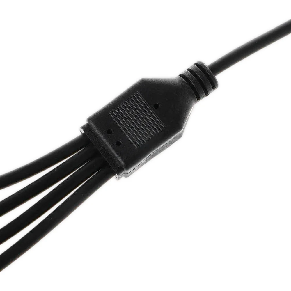 Imagem 3 de 5 do produto Cabo Splitter ARGB 5V 3 Pinos, 1 para 4 Portas, Compatível com Cooler Fan e Fita de LED, Preto, Extensor 30cm