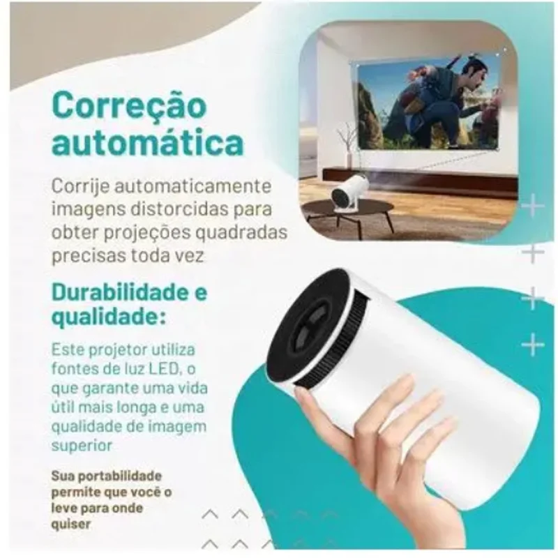 Imagem 5 de 5 do produto Mini Projetor Hy400  Portatil, 5g Wifi 6 Bluetooth 5.0, Smart