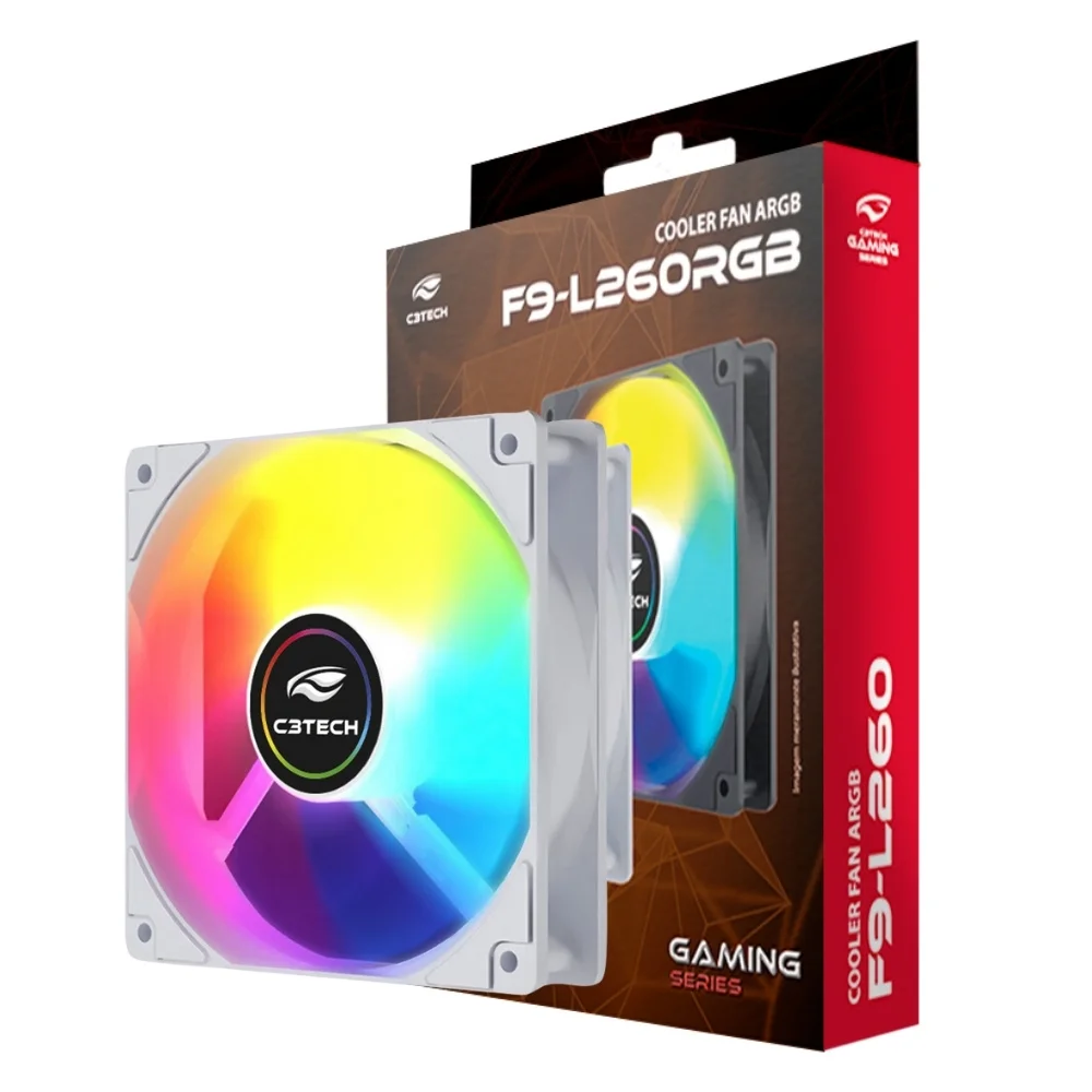 Cooler Para Gabinete, F9-l260wh, C3tech, 12cm, ARGB -  Branco 5