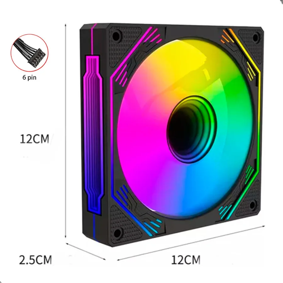 Imagem 2 de 5 do produto KIT 6 FAN COOLER COM CONTROLADORA E CONTROLE REMOTO