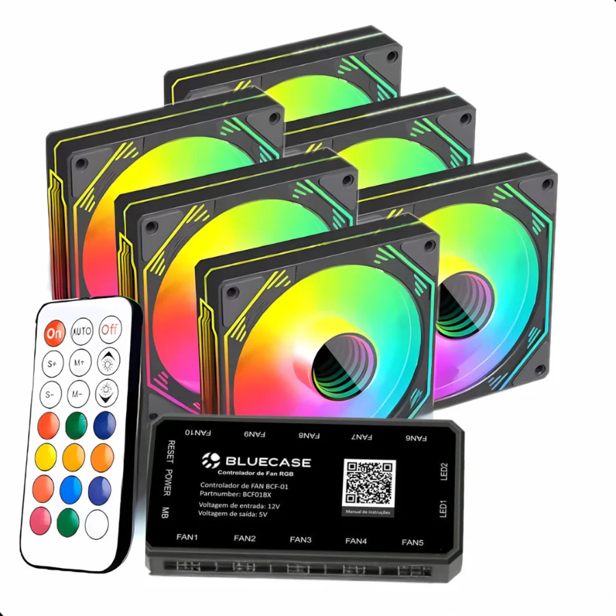 KIT FAN COOLER COM CONTROLADORA E CONTROLE REMOTO