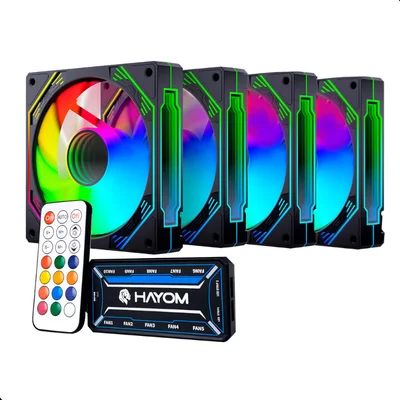 KIT 4 FAN COOLER COM CONTROLADORA E CONTROLE REMOTO