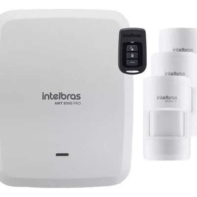Kit Alarme Wifi S Fio Amt 8000 Pro 3 Sensor Presença Intelbras