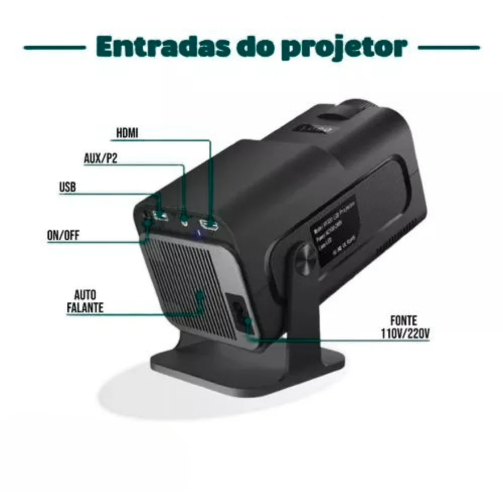 Imagem 3 de 5 do produto Projetor Hy320 Wifi Hd 390 Ansi Android 13.0 Smart