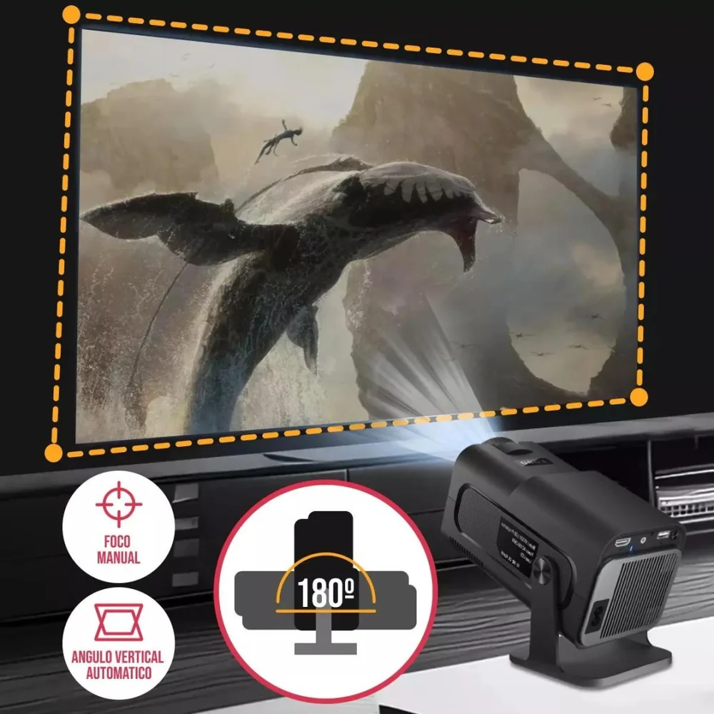 Imagem 4 de 5 do produto Projetor Hy320 Wifi Hd 390 Ansi Android 13.0 Smart