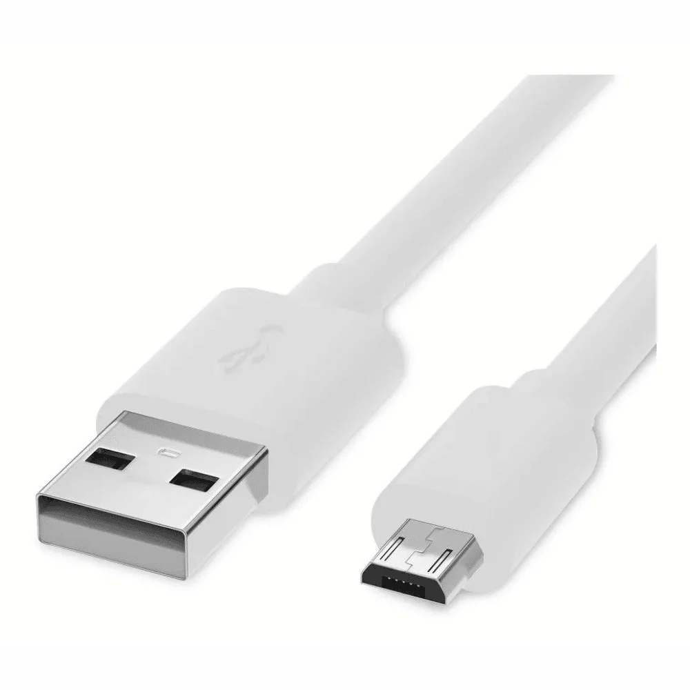 Imagem 2 de 4 do produto Cabo De Dados E Carregamento Micro Usb Macho X Usb Macho 1 Metro Branco Pro Eletronic Causb-100m