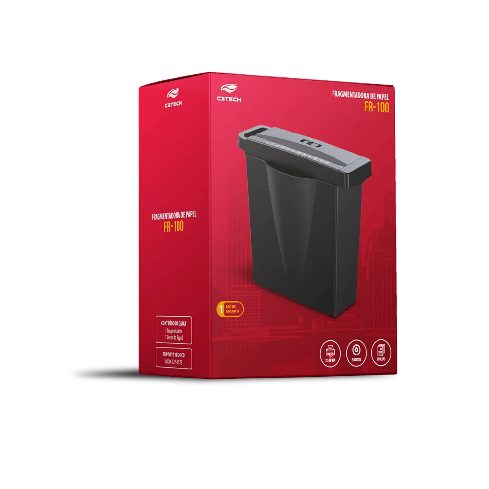 Fragmentadora C3tech Preta Fr 100bk 7