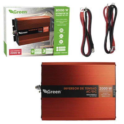 Inversor De Tensão 12v 2000w 2kva Com Usb 5v 2.1a 220v