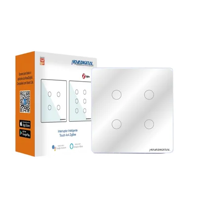Interruptor Zigbee 4 Canais 4x4 Branco Novadigital