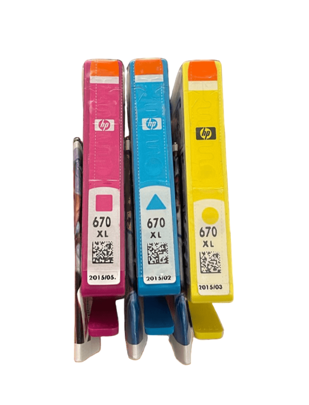 Cartucho Hp 670xl   Cz118ab Cz119ab Cz120ab Kit 3 Pçs