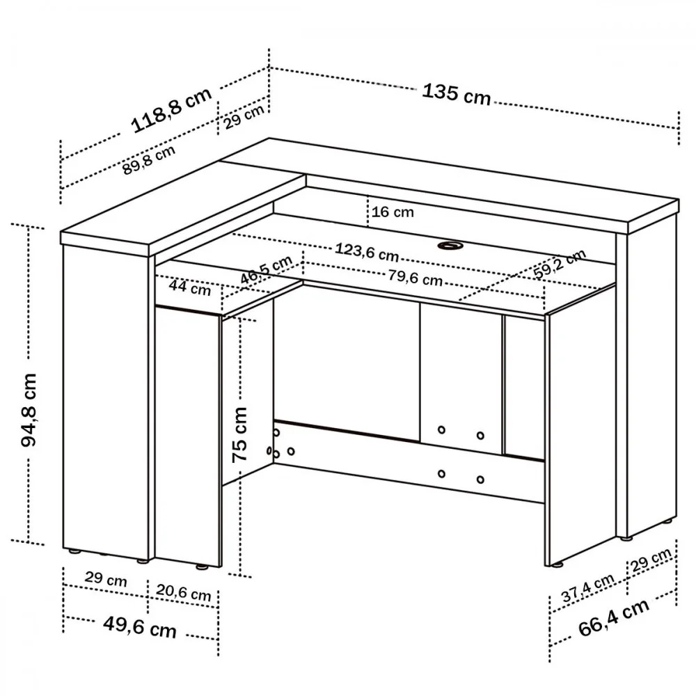 Imagem 4 de 5 do produto Armário Para Escritório Atendimento Freijó/branco Y37 - Artany Móveis