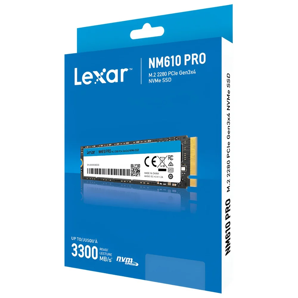 SSD M.2 1TB Lexar Nm610 Pro 2280 Nvme 1.4 PCie Gen3x4 Lnm610p001t-rnnng 3300/2600mb/s