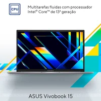 Notebook Asus Vivobook 15 X1504va Intel Core i5 1334u, 8 GB RAM, SSD 512 GB, Intel Iris Xe, Tela... 13