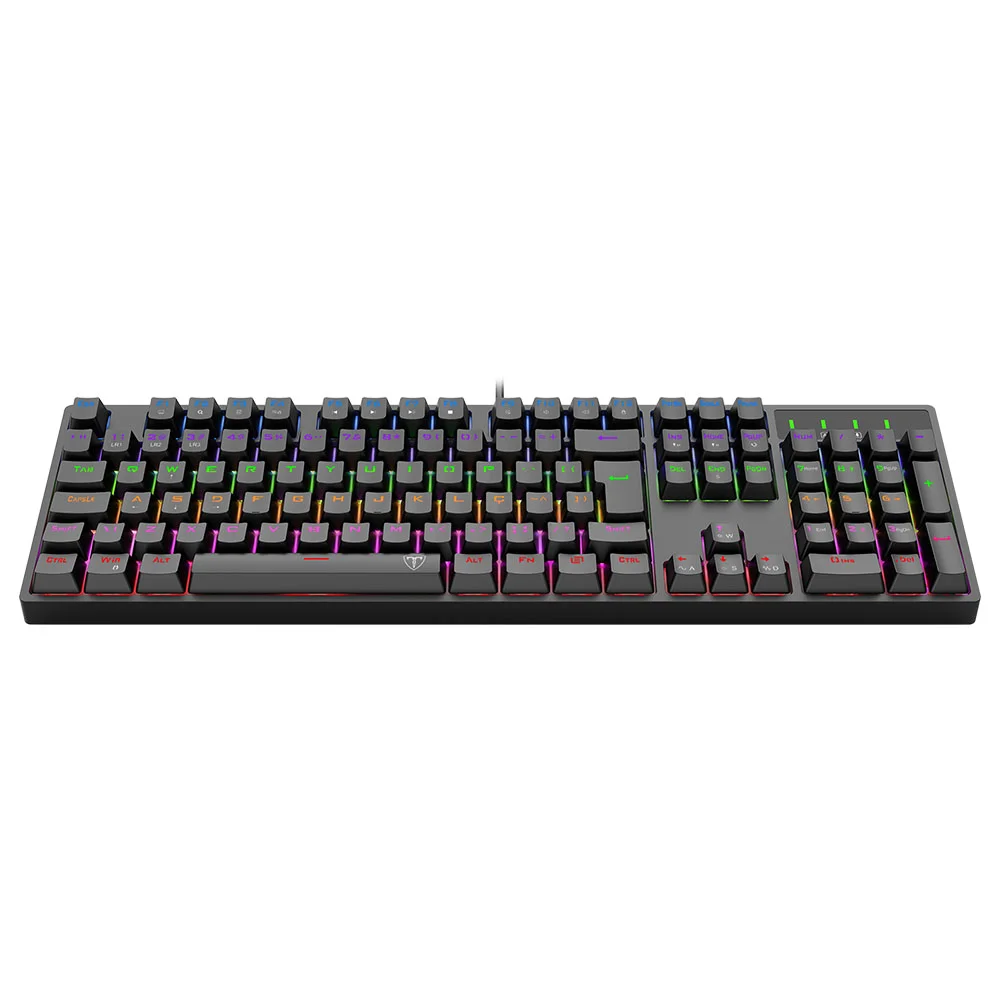 Imagem 2 de 5 do produto Teclado Mecanico Usb Gamer Rebel Rainbow Dust-proof Brown T-tgk328-br Preto