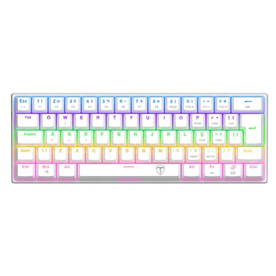 Teclado Mecanico Usb Gamer Arena Rainbow Dust-proof Brown T-dagger T-tgk321w-br Branco