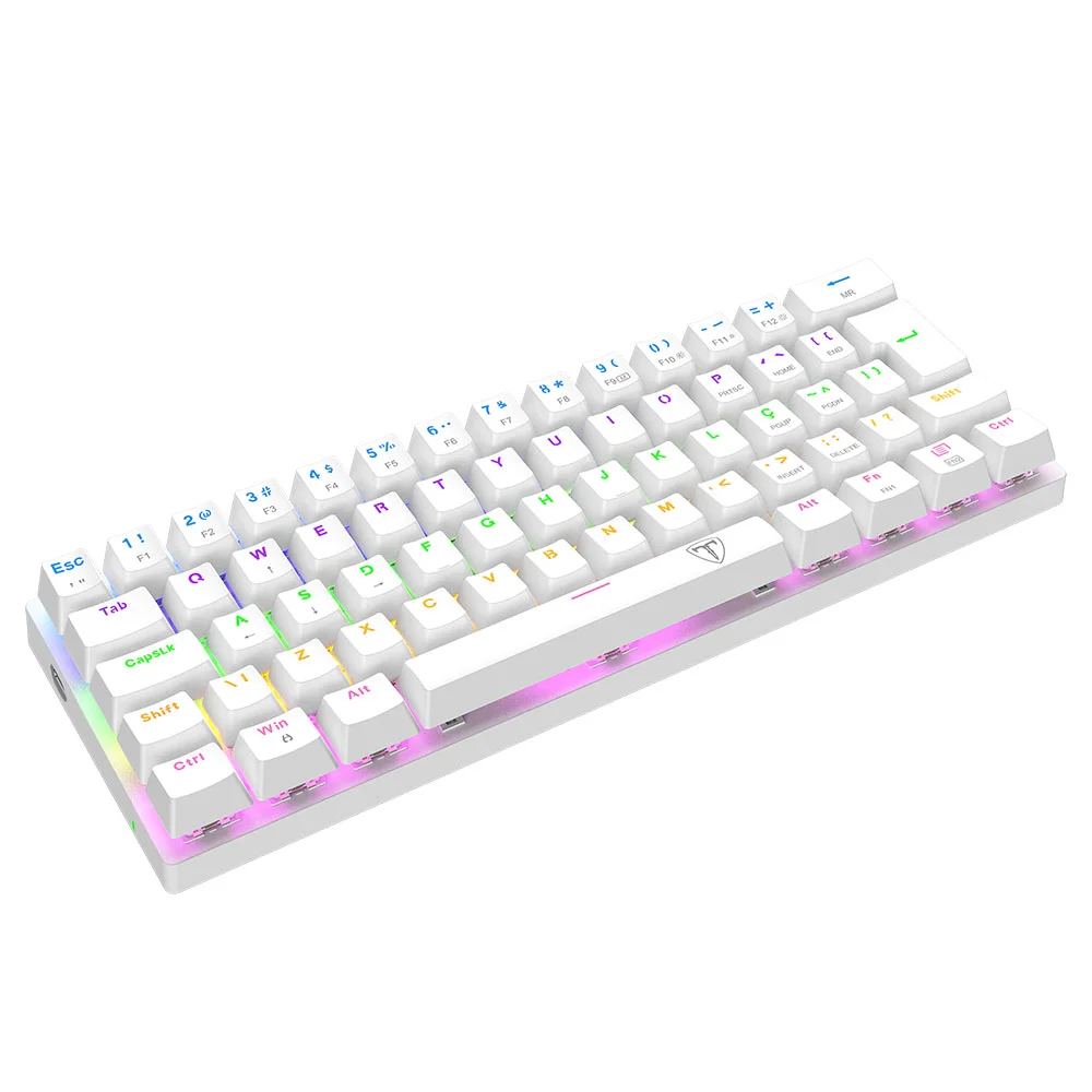 Imagem 2 de 5 do produto Teclado Mecanico Usb Gamer Arena Rainbow Dust-proof Brown T-dagger T-tgk321w-br Branco