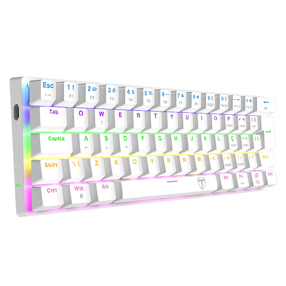 Imagem 3 de 5 do produto Teclado Mecanico Usb Gamer Arena Rainbow Dust-proof Brown T-dagger T-tgk321w-br Branco
