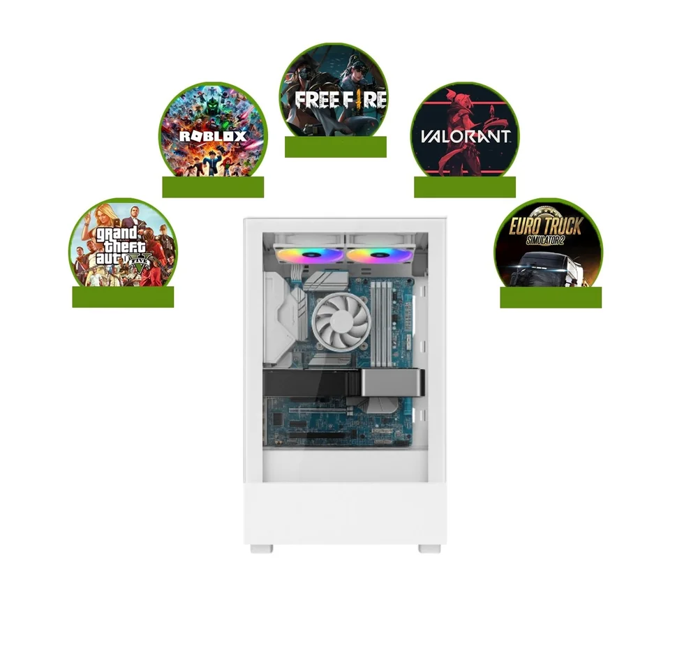 PC Gamer Branco White Alligator Shop Amd Ryzen 3 3200g, Memoria Ram 16gb Ddr4, SSD 480GB, Placa De Video 2gb - view 5