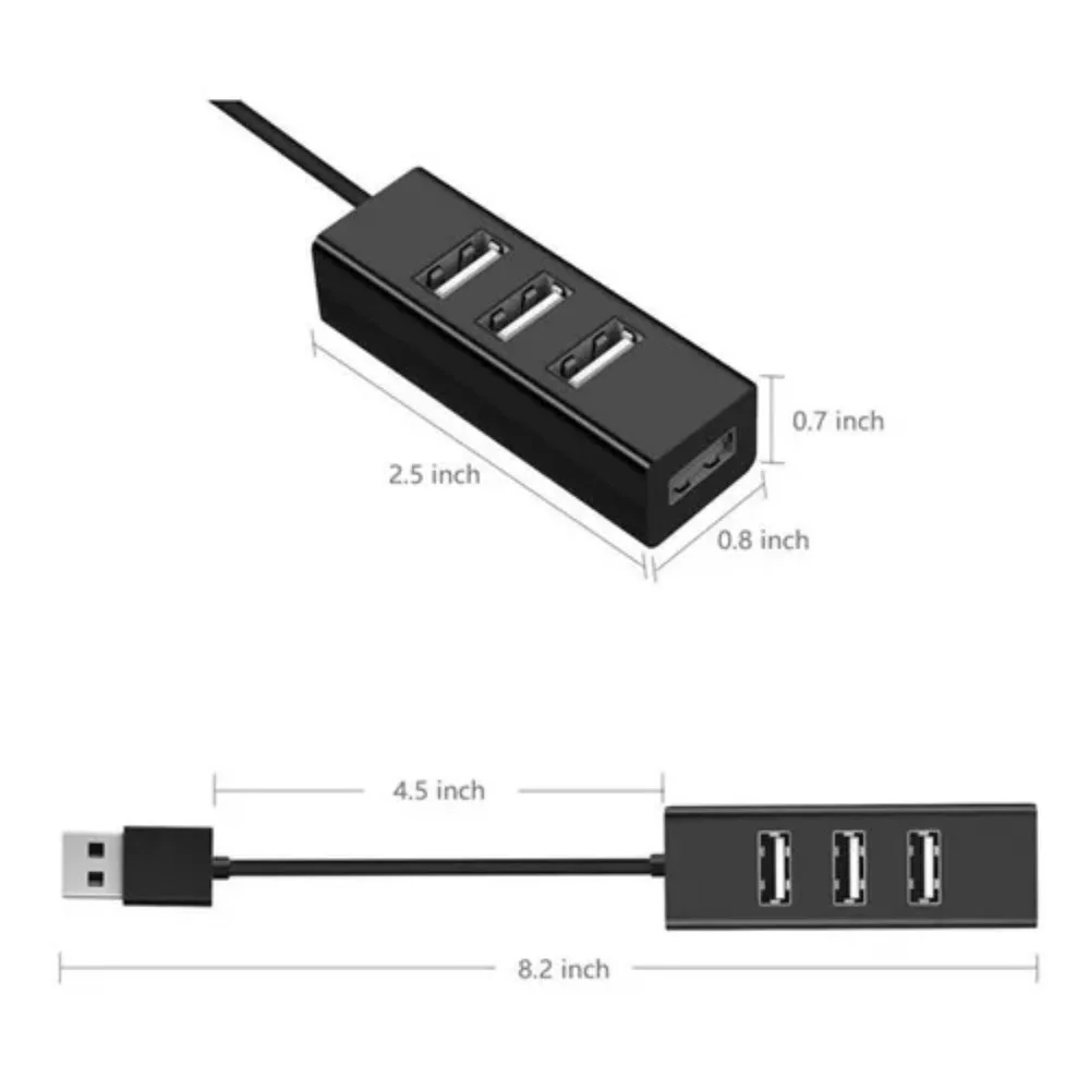 Imagem 5 de 5 do produto Hub Usb 2.0 4 Portas Portátil Slim Alta Velocidade 480mbps Para PC, Notebook, Smart Tv E Mais