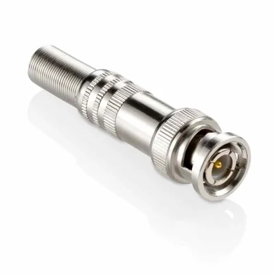 Conector Para Cftv Plug Bnc Macho Com Mola De Parafuso