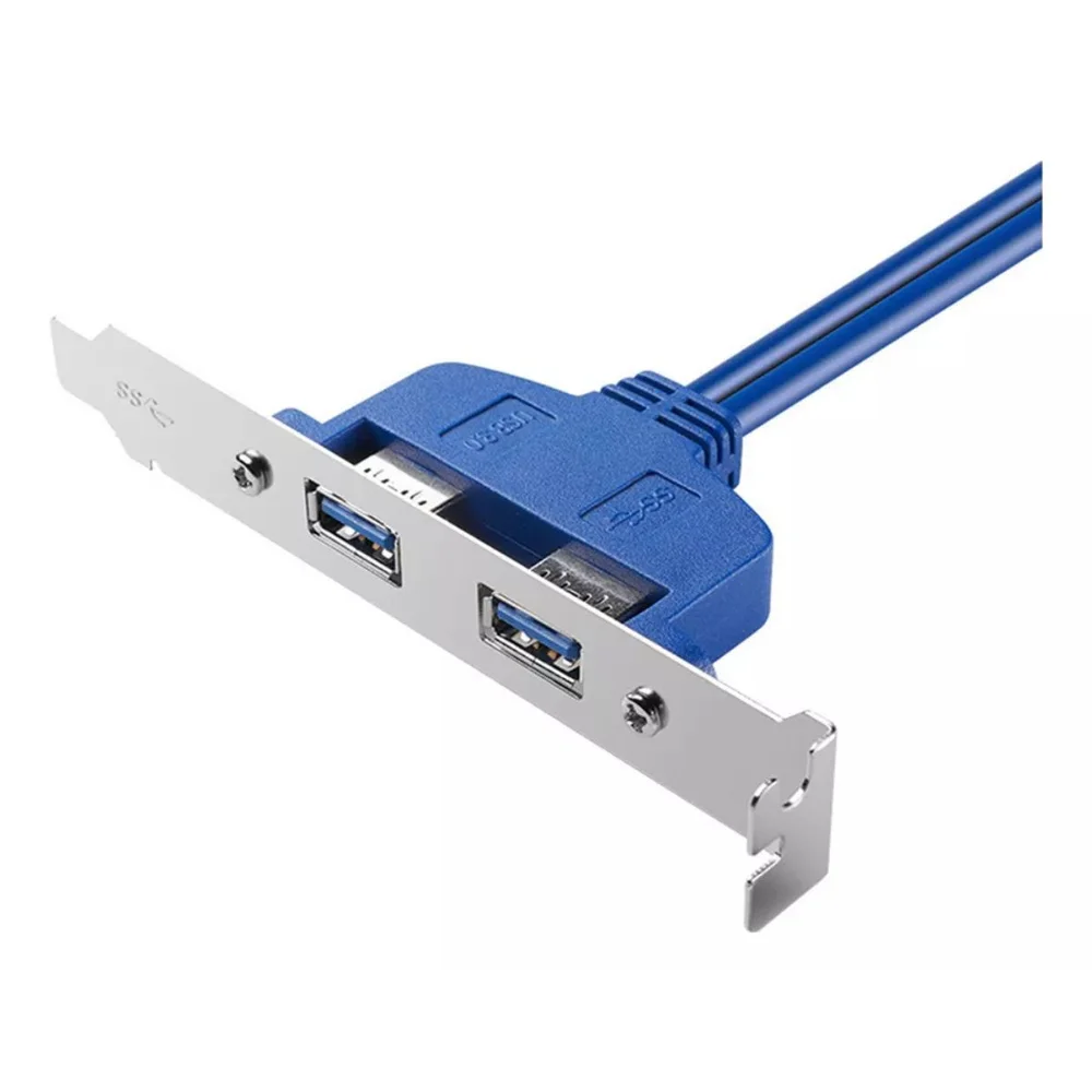 Imagem 4 de 4 do produto Adaptador Placa Traseira Usb 3.0 Com 2 Portas – Conector Interno 20 Pinos Para Painel Traseiro