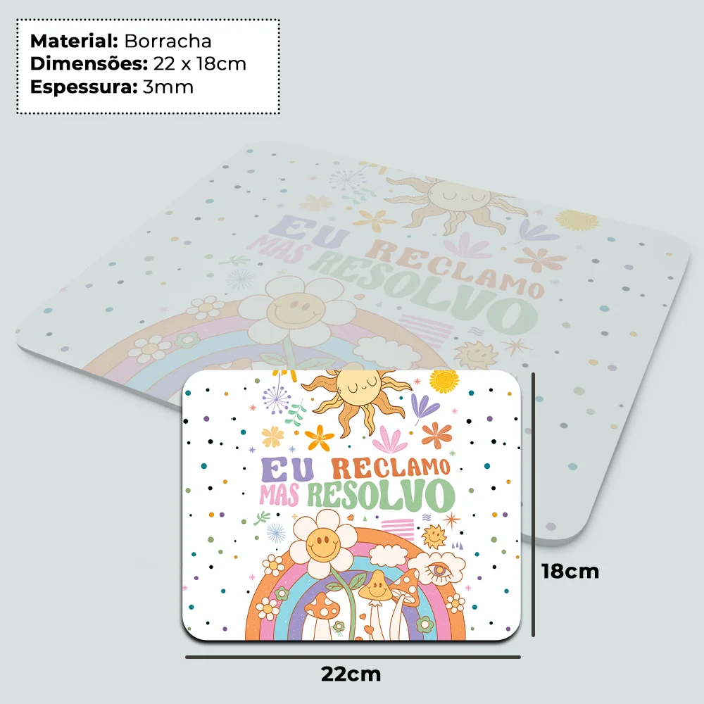 Imagem 4 de 4 do produto Mouse Pad Divertido Vibes - Eu Reclamo Mas Resolvo - 22x18