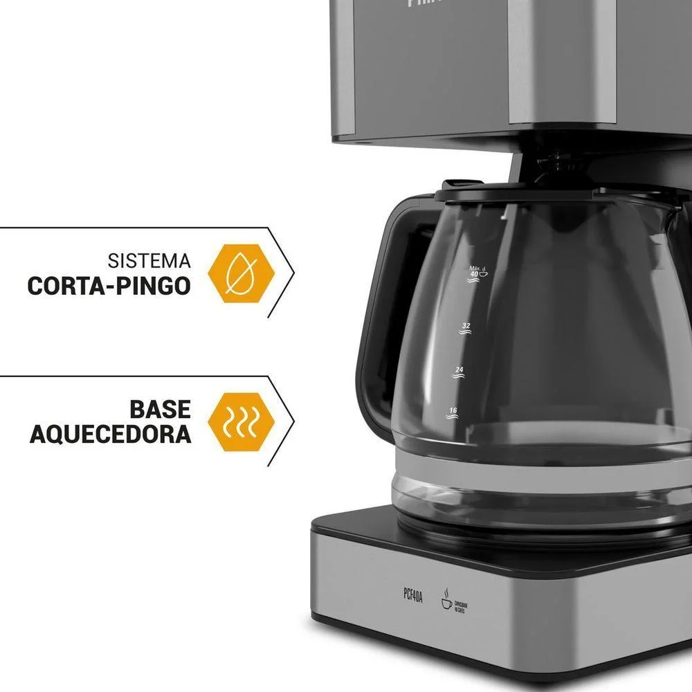 Imagem 2 de 5 do produto Cafeteira Philco PCf40a 40 Cafezinhos 1,5l 950w 110v