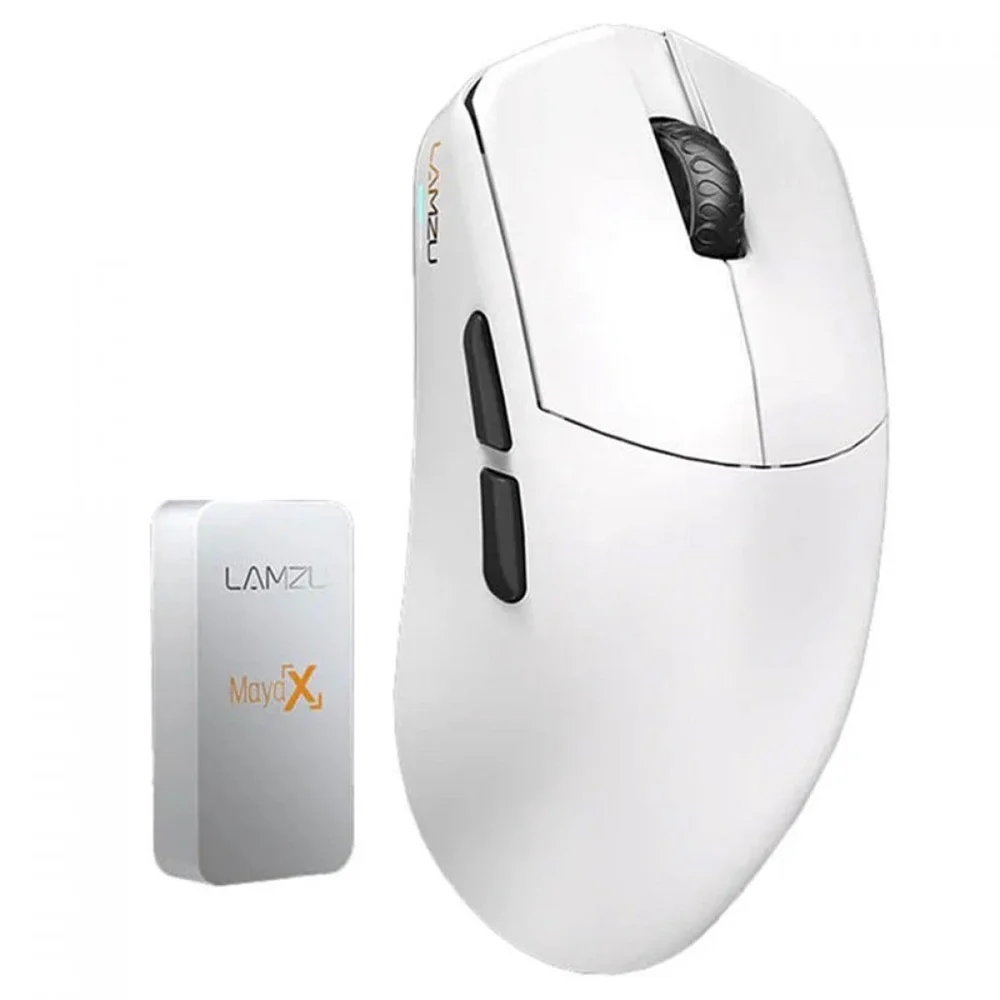 Imagem 3 de 5 do produto Mouse Gamer Lamzu Maya X, Wireless, 30.000 Dpi, 8k, Pixart-3950, 7 Botões, Branco, Cloud