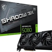 Placa De Vídeo Msi Geforce RTX 5080 16g Shadow 3x Oc RTX5080 16gb Gdrr7 256b Dx12 PCie 5.0 X16 (3xdp 1xhdmi)