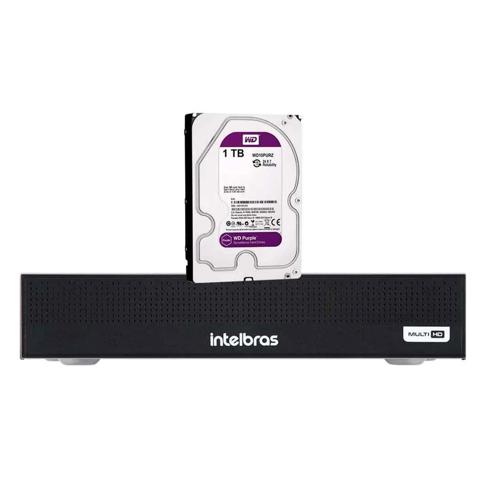 Gravador Digital De Vídeo Com 4 Canais Intelbras Mhdx 1004-c Full Hd H.265+ E Criptografia + Hd 1TB