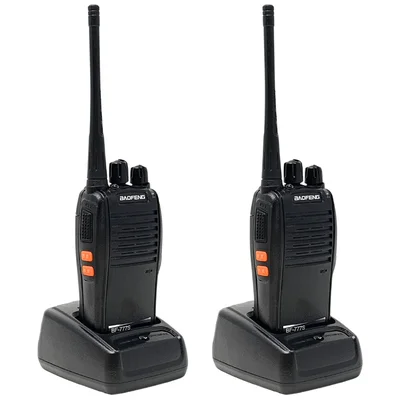 Kit 2 Rádios Comunicadores Walkie Talkie Baofeng, UHF 400-470MHz, 5W Alcance até 4km, Bateria 1800mAh