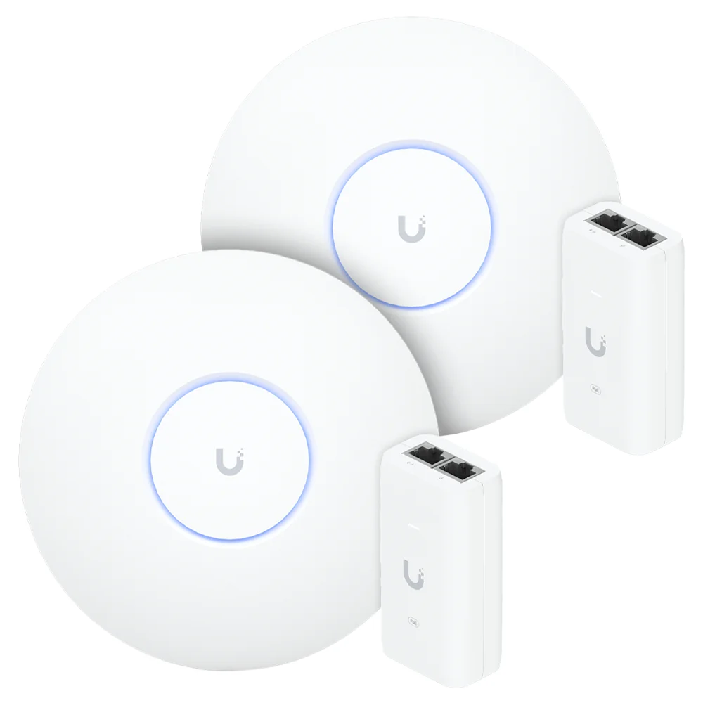 2 Roteadores Wi-fi 6 Access Point 3.0 Gbps + 2 Injetores Poe | 2 U6+ Ubiquiti Com 2 Fontes 48v 15w