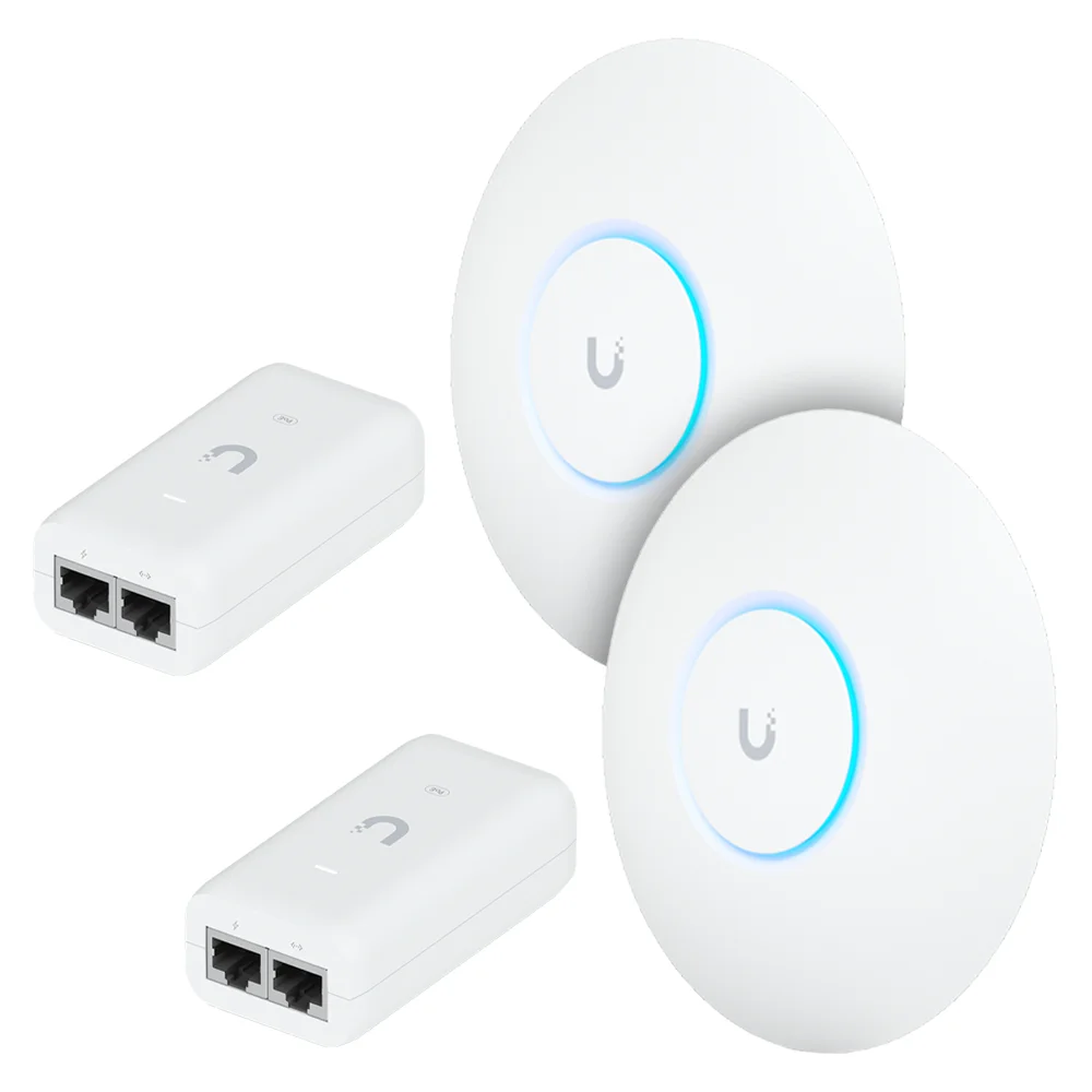 Imagem 2 de 5 do produto 2 Roteadores Wi-fi 6 Access Point 3.0 Gbps + 2 Injetores Poe | 2 U6+ Ubiquiti Com 2 Fontes 48v 15w