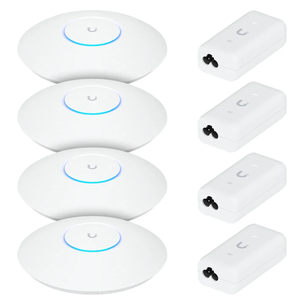 Imagem 5 de 5 do produto 4 U6 Pro Ubiquiti Com 4 Fontes 48v 15w | 4 Roteadores Wifi 6 Access Point 5.3 Gbps + 4 Injetores Poe