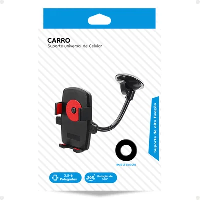 Suporte Veicular Universal Flexível Com Fixação Ventosa