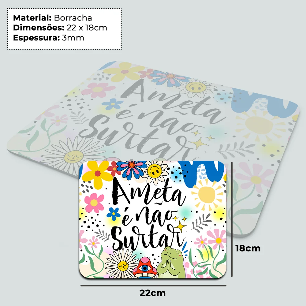 Imagem 3 de 4 do produto Mouse Pad Divertido Vibes - A Meta É Não Surtar - 22x18