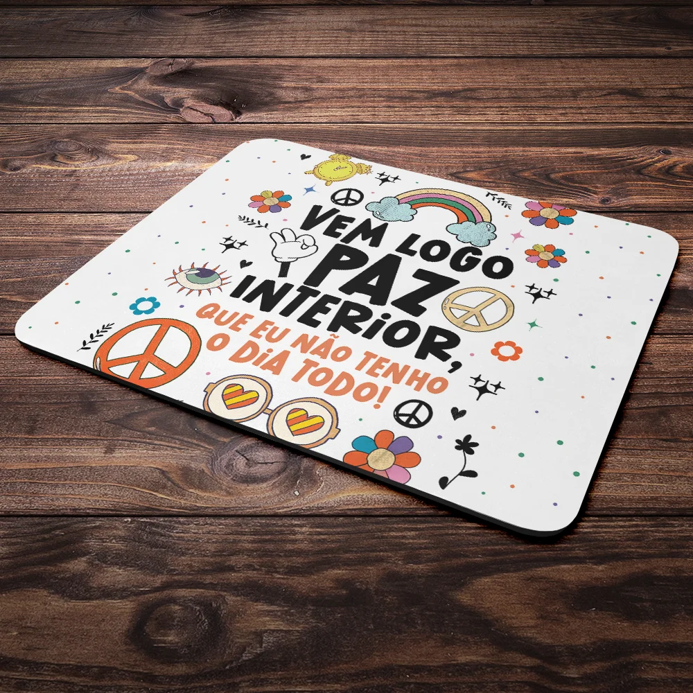 Imagem 2 de 4 do produto Mouse Pad Divertido Vibes - Vem Logo Paz Interior
